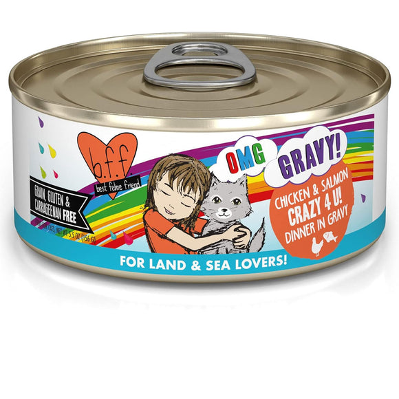Weruva BFF Gravy Chicken & Salmon Crazy 4 U! Dinner in Gravy Cat Food, 8pk