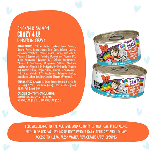 Weruva BFF Gravy Chicken & Salmon Crazy 4 U! Dinner in Gravy Cat Food