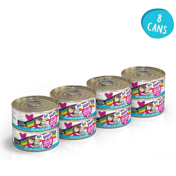 Weruva BFF Gravy Duck & Tuna Lots-O-Luck! Dinner in Gravy Cat Food, 5-oz 8pk