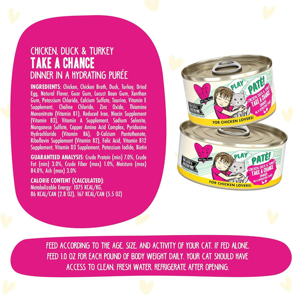 BFF Play Pate Lovers Chicken, Duck & Turkey Take a Chance Wet Cat Food