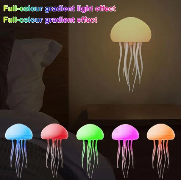 LED Jellyfish Night Light - Rechargeable Ambient Decoration Lamp Modern Mood Lighting Nightstand LED for Bedroom Indoor