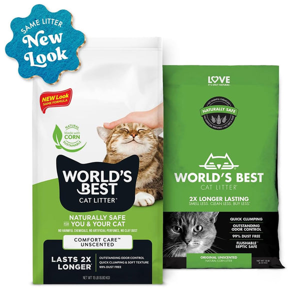 World's Best Cat Litter Comfort Care Unscented, 28 lbs