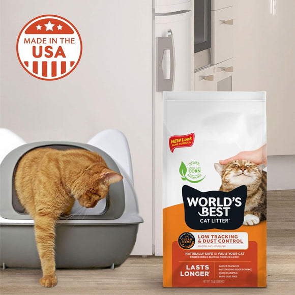 World's Best Cat Litter Low Tracking & Dust Control Multiple Cat Unscented, 28 lbs