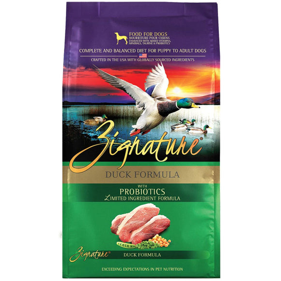 Zignature Duck Formula Dry Dog Food, 25-lb