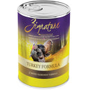 Zignature Turkey Formula dog food can on a white background