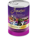 Zignature zssential formula dog food can on a white background