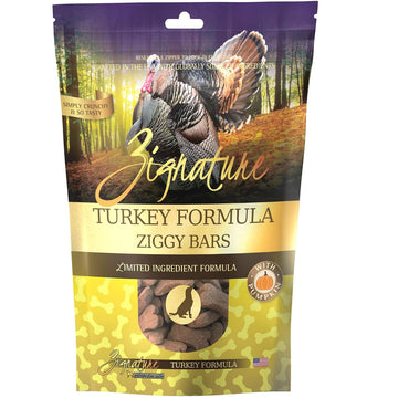 Zignature Turkey Formula Ziggy Bars with Pumpkin Dog Treats, 12-oz