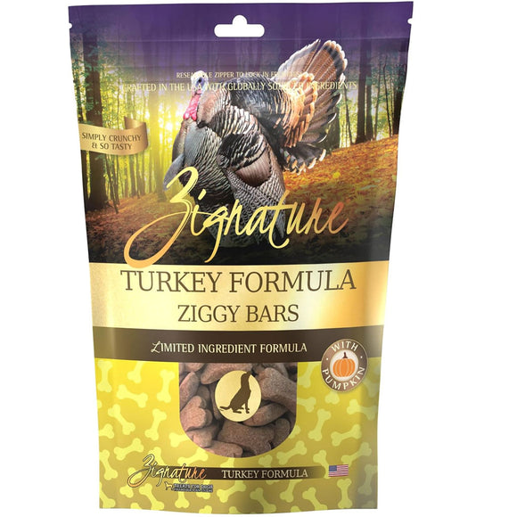 Zignature Turkey Formula Ziggy Bars with Pumpkin Dog Treats, 12-oz