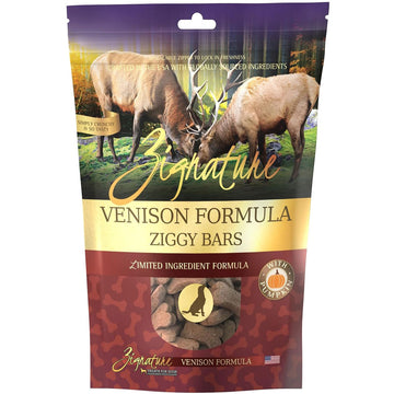 Zignature Venison Formula Ziggy Bars with Pumpkin Dog Treats, 12-oz