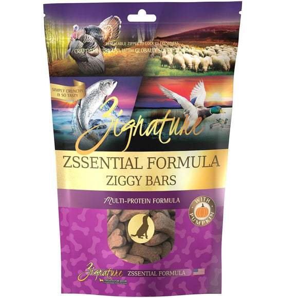 Zignature Zssential Formula Ziggy Bars with Pumpkin Dog Treats, 12-oz