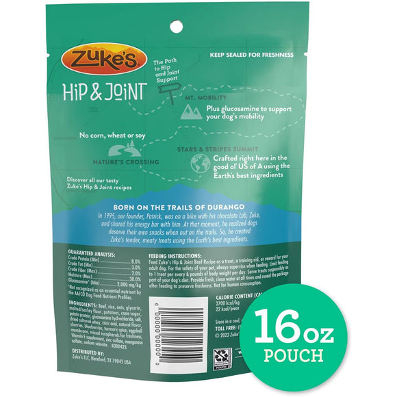 Zuke's Hip & Joint dog food package with green and blue design