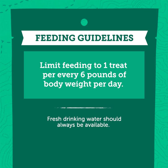 Feeding guidelines label on a green background