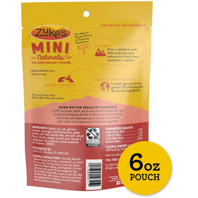 Zuke's Mini Naturals dog food package with yellow and red design