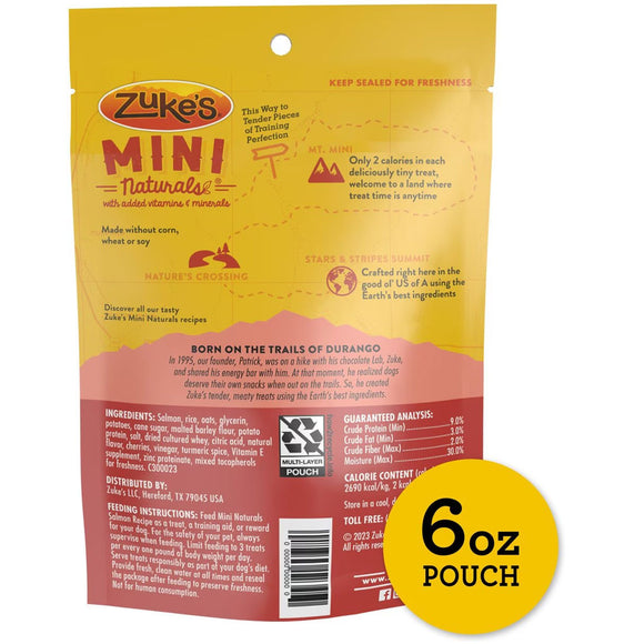 Zuke's Mini Naturals dog food package with yellow and red design