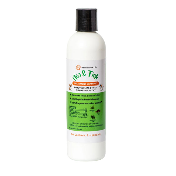Healthy Paw Life Flea & Tick Shampoo for Dogs & Cats, 8-oz