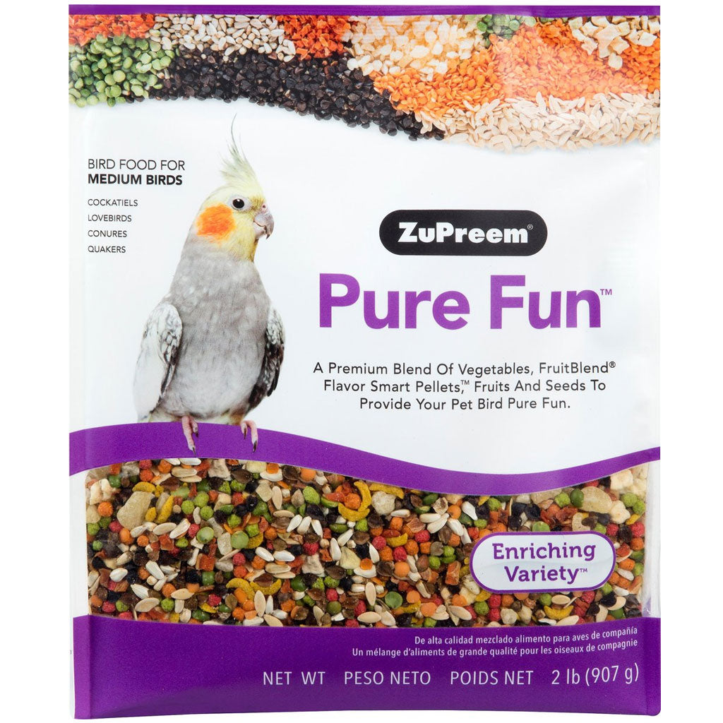 ZuPreem Pure Fun Bird Food Medium Birds, 2-lb