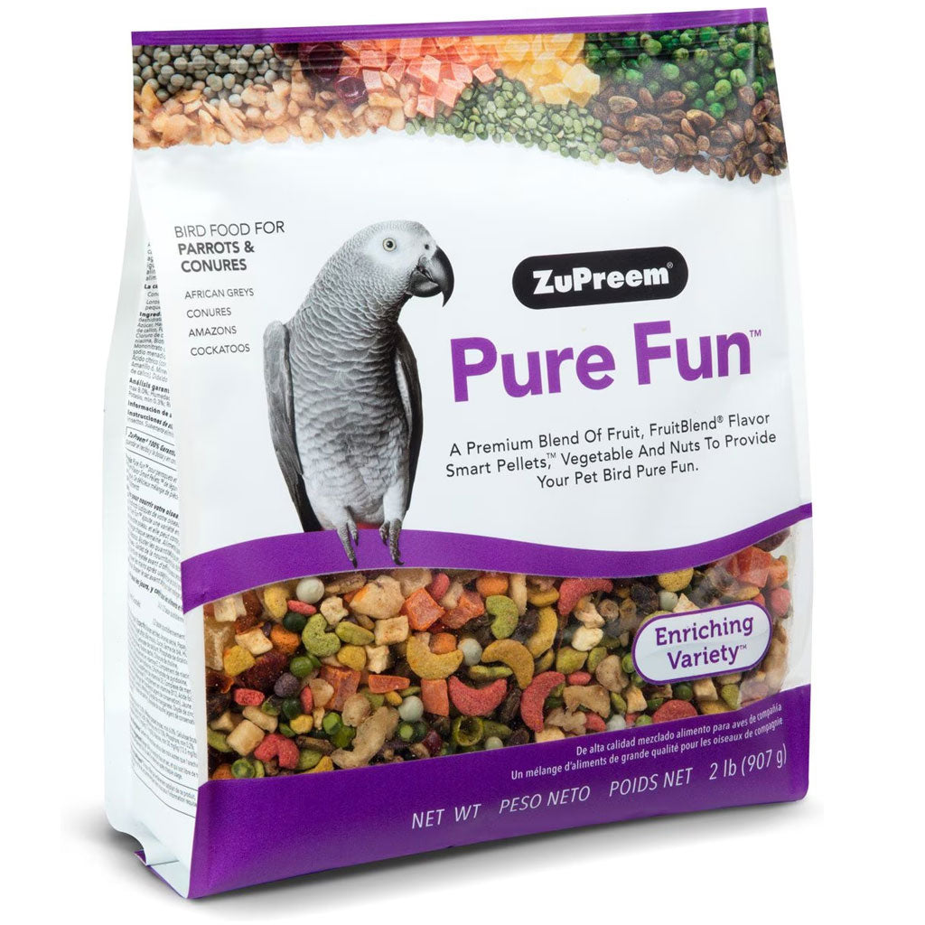 ZuPreem Pure Fun Parrot & Conure Bird Food, 2-lb