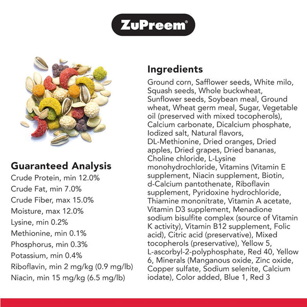 ZuPreem Sensible Seed Parrot & Conure Bird Food