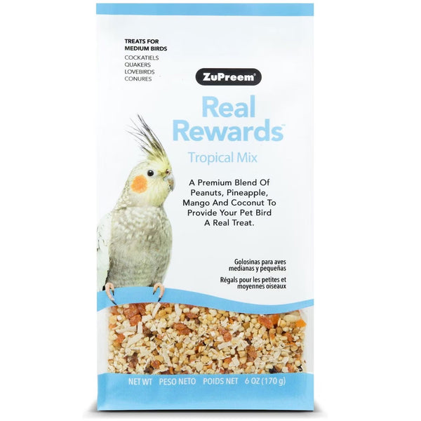 ZuPreem Real Rewards Tropical Mix Medium Bird Treats, 6-oz