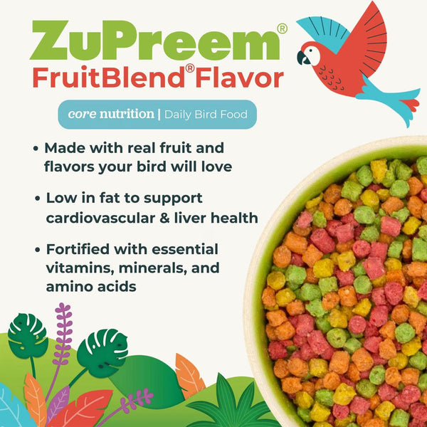 ZuPreem FruitBlend Flavor with Natural Flavors Daily Extra Small Bird Food