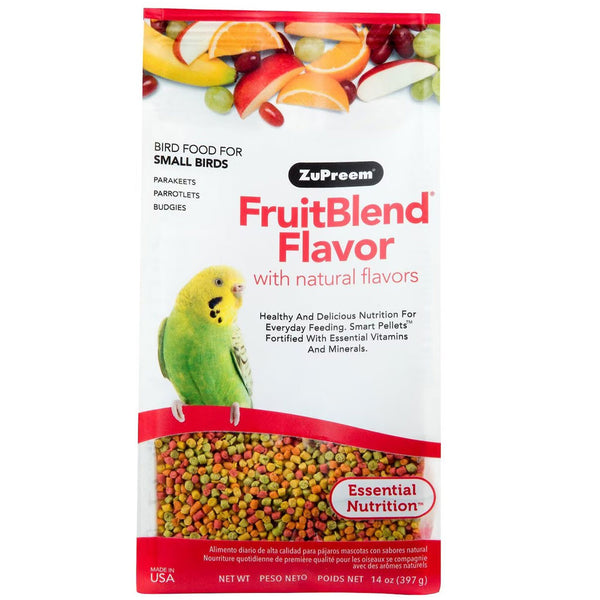 ZuPreem FruitBlend Flavor with Natural Fruit Flavors Daily Small Bird Food, 14-oz