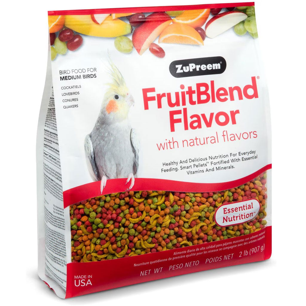 ZuPreem FruitBlend Flavor with Natural Flavors Daily Medium Bird Food, 2-lbs