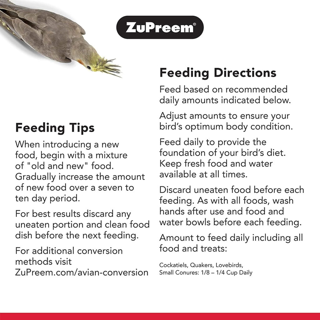 ZuPreem Natural Bird Food Cockatiels