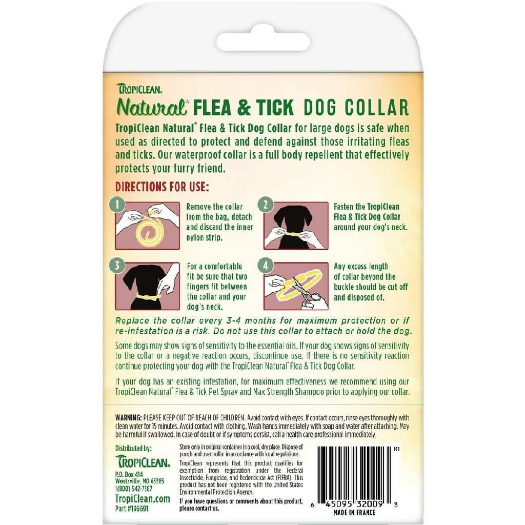 Tropiclean Natural Flea & Tick Dog Collar For Large Dogs