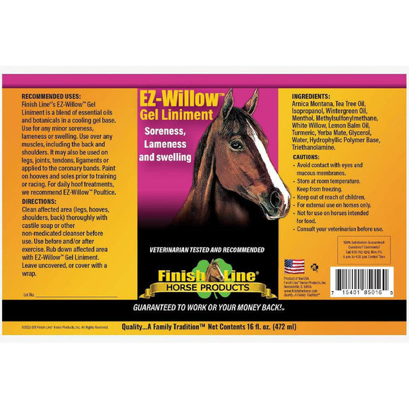 Finish Line EZ-Willow Liniment Gel Gel For Horse (16 oz)