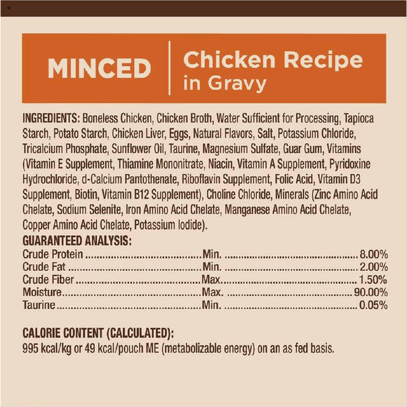 Wellness CORE Tiny Tasters Grain-Free Minced Chicken Wet Food for Cats (1.75 oz x 12 pouches)