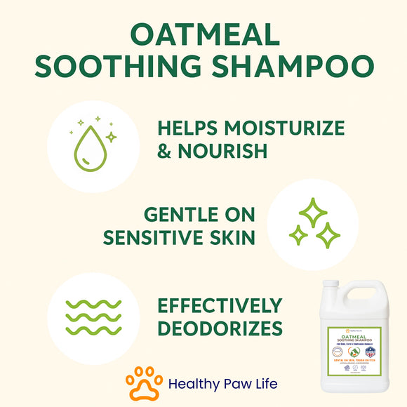 Healthy Paw Life Oatmeal Soothing Shampoo for Dogs, Cats & Companion Animals, 1-gallon