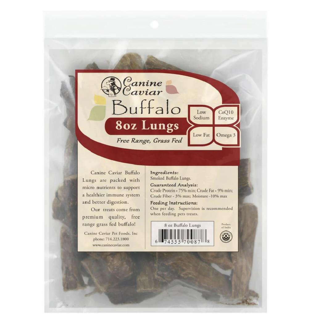 Canine Caviar Buffalo Lung Dog Jerky Treats (8 oz)