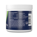 Container label with guaranteed analysis and ingredients on a white background