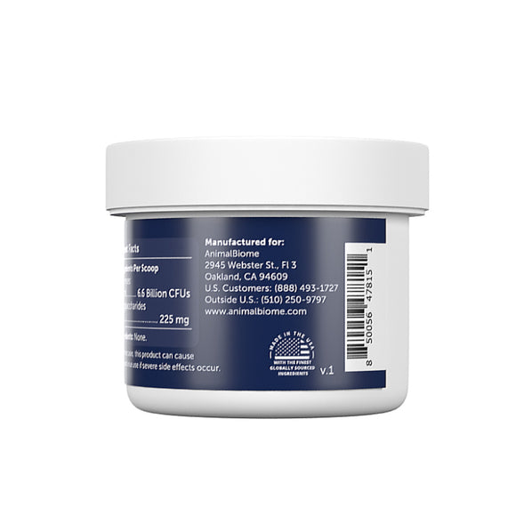 Back label of a white container with blue text on a white background