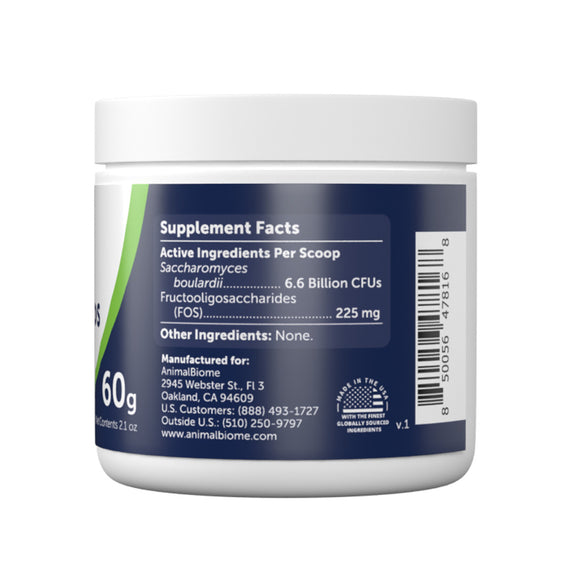 Back label of a supplement container with ingredient details and branding.