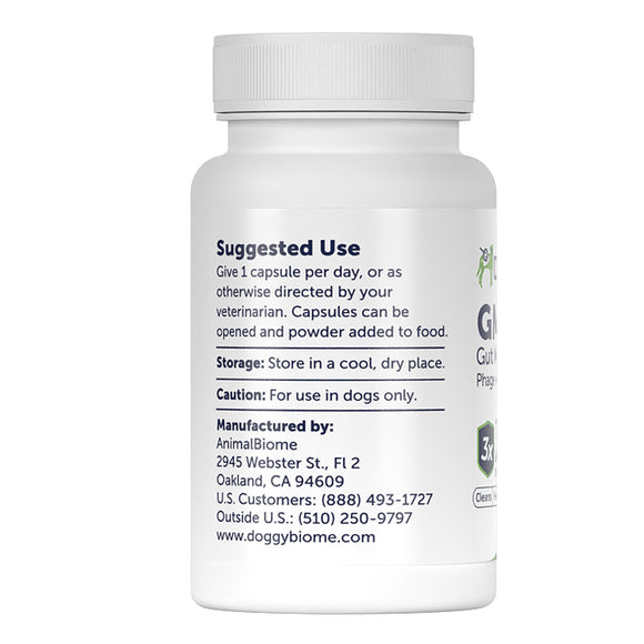 White supplement bottle with label on a white background