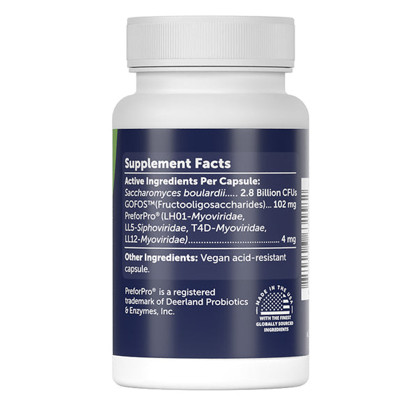 Supplement bottle with label showing active ingredients and supplement facts on a white background