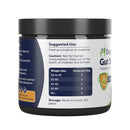 Dog probiotic supplement container with label on a white background