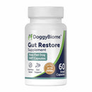 DoggyBiome Gut Restore supplement bottle on a white background
