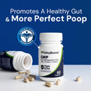 KittyBiome GMP supplement bottle with capsules on a blue background