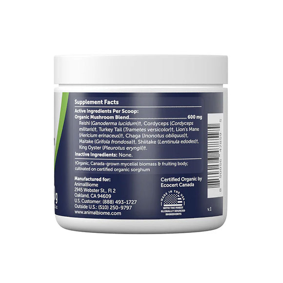 Supplement container with label showing ingredient list and branding on a white background