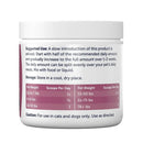 Container with pet supplement label on a white background