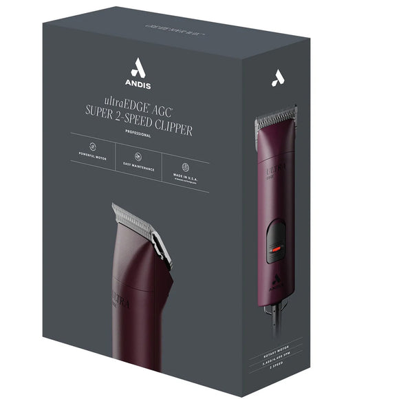 Andis ultraEDGE AGC Super 2-Speed Clipper packaging on a white background