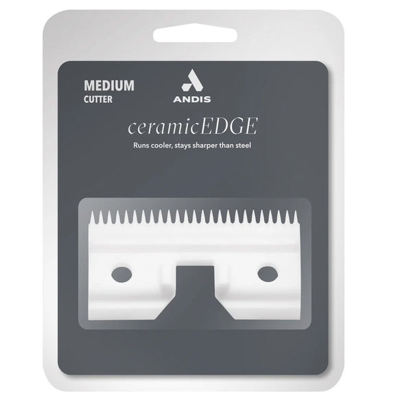 Andis ceramic EDGE razor blade packaging on a white background