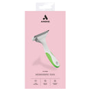 Andis at-home deshedding tool packaging on a pink background