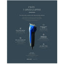 Advertisement for Excel 5-Speed Clipper with product details on a dark blue background