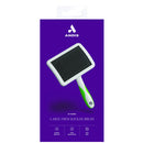 Andis large firm slicker brush packaging on a purple background