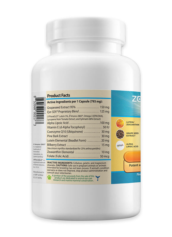 Supplement bottle with label showing product facts on a white background