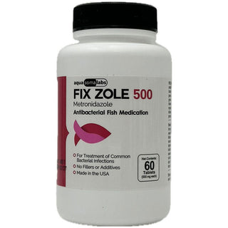 Fix Zole (Metronidazole) Tablets Fish Antibiotics, 500-mg, 60 count