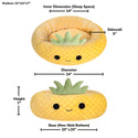 Squishmallows Plush Bolster Pet Bed, Maui the Pineapple